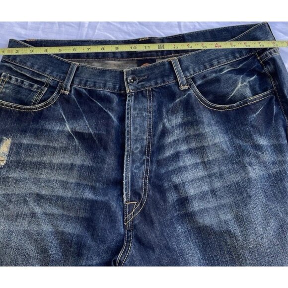 Vintage Ed Hardy Denim Jeans Distressed Look Designer Fashion Mens Size 40x32 - Picture 7 of 15